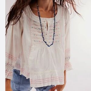 NWOT Free People Ready for You 100% cotton blouse